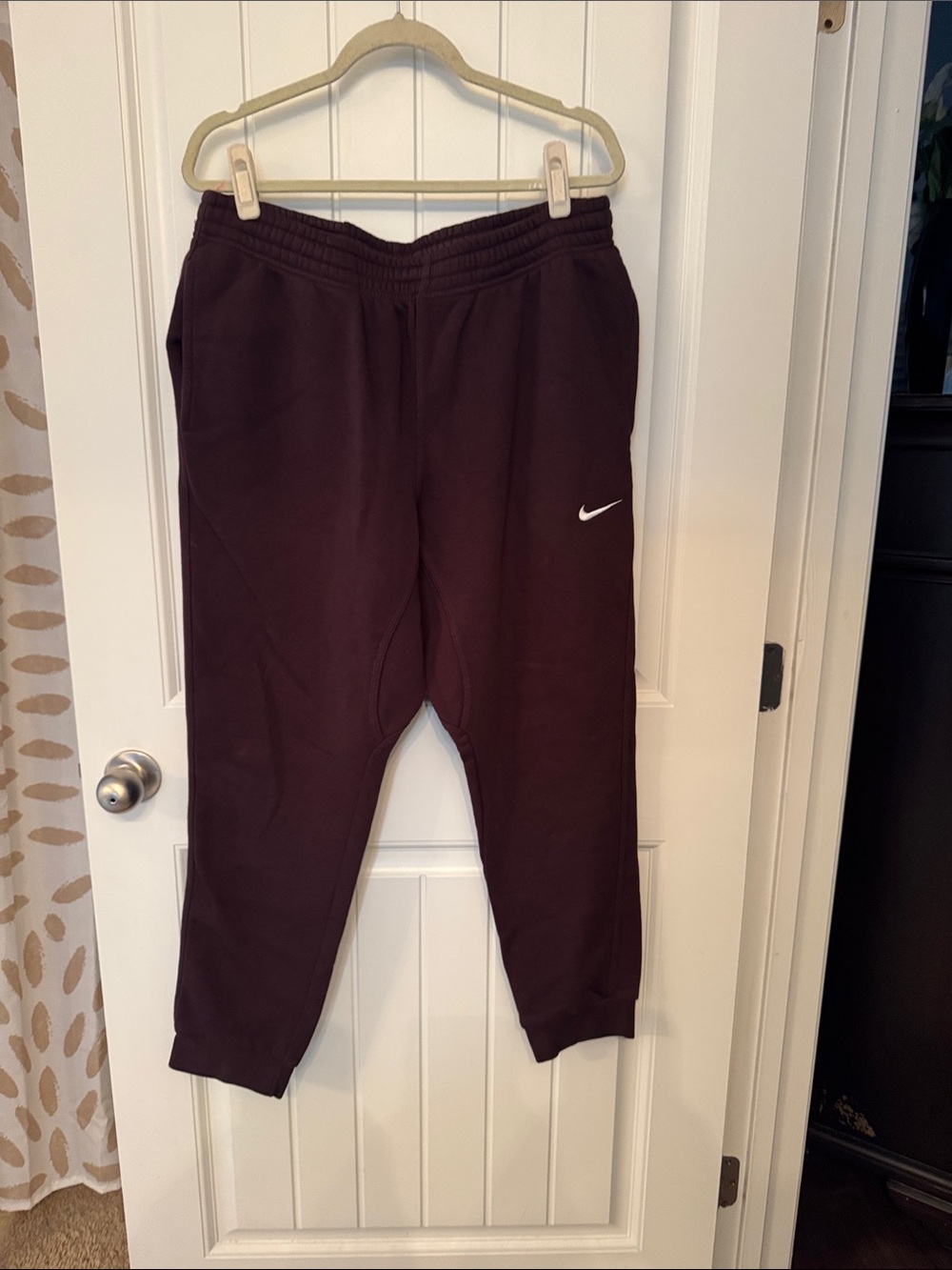 Nike  Brown Sweatpants with White Swoosh